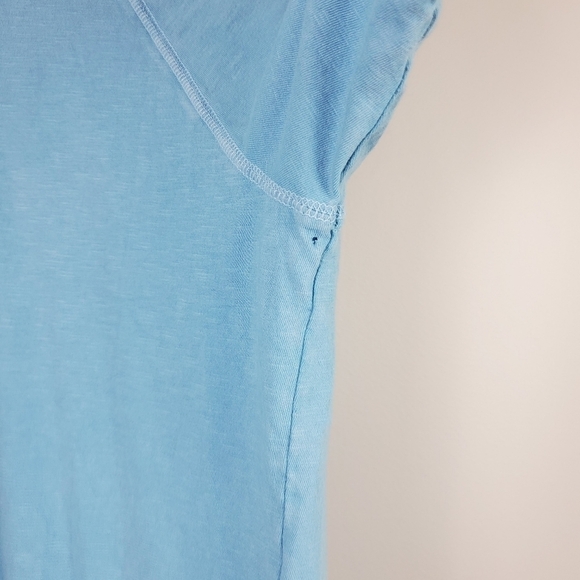 Aerie Blue Distressed Short Sleeve Tee Top XS - Picture 4 of 7